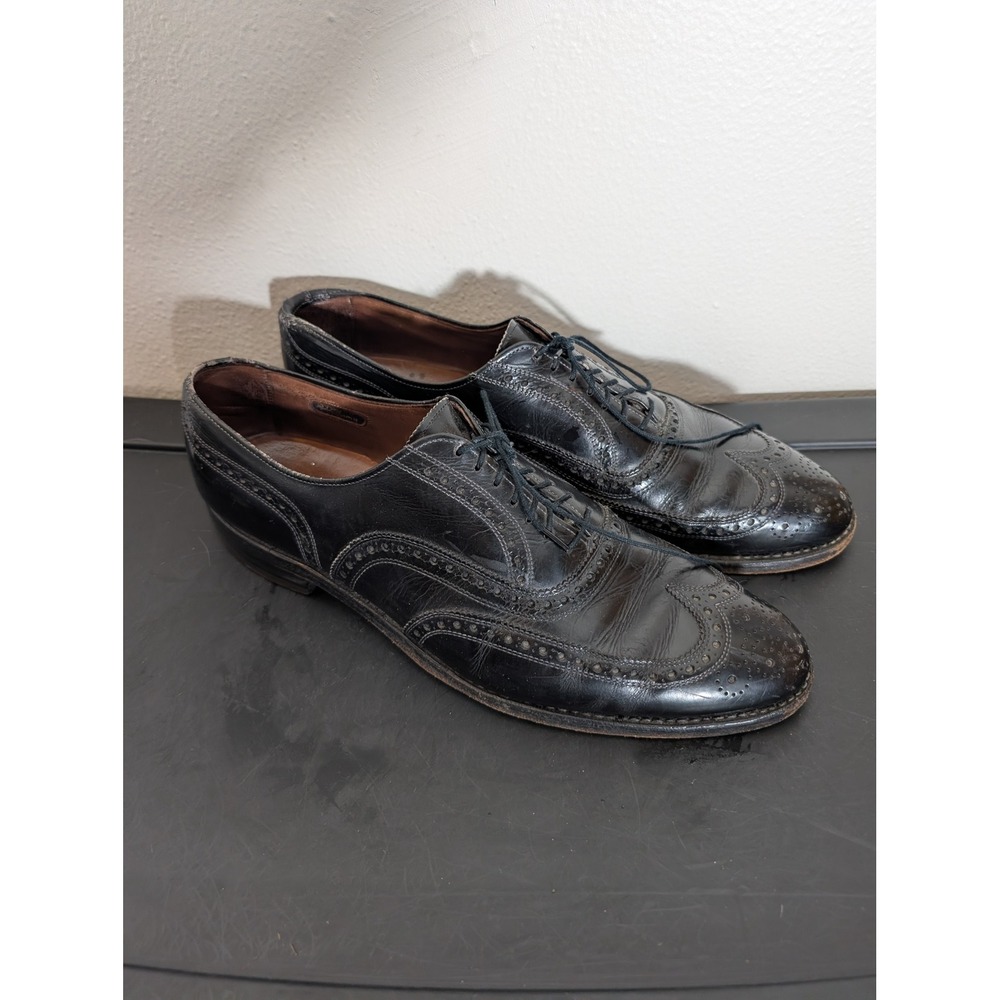 Allen Edmonds Men's 12 Lloyd Black Leather Wingtip Oxford Dress Shoes 03587
